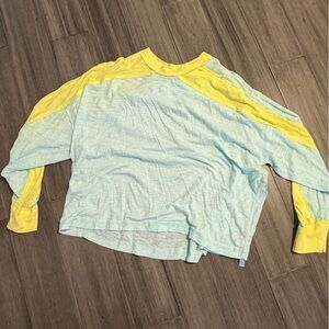 Free people - Yellow and Light Blue Long Sleeve Shirt